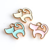 10PCS Enamel Cat Charms 3 Colors Available-RS885