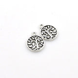 25PCS Round Tree Charms,Antique Silver Tone Double Sided-RS807