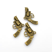 8PCS Gun Charms,Antique Bronze Tone Double Sided-RS1047