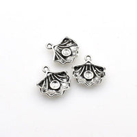 25PCS Pearly Shells Charms,Antique Silver Tone-RS861