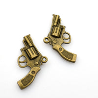 8PCS Gun Charms,Antique Bronze Tone Double Sided-RS1047