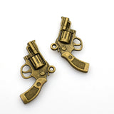 8PCS Gun Charms,Antique Bronze Tone Double Sided-RS1047