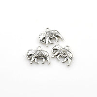 12PCS Elephant Charms,Antique Silver Tone Double Sided-RS612