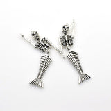 2PCS Mermaid Skeleton Charms Antique Silver Tone-RS1193