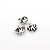 25PCS Pearly Shells Charms,Antique Silver Tone-RS861