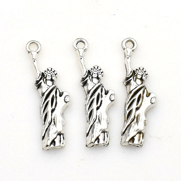 25PCS  Statue of Liberty Charms,Antique Silver Tone-RS513