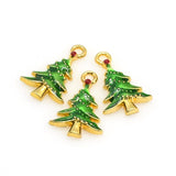 5PCS Enamel Christmas Tree Charms-RS1196