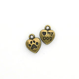 20PCS Love Heart Charms,My Dog,Dog Footprints,2 Colors Available-RS017