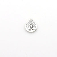 20PCS Round Tree Charms,Antique Silver Tone Double Sided-RS683