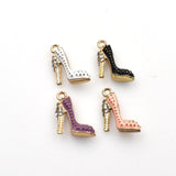 2PCS Enamel High Heels Charms,4 Colors Available,3D-RS1212