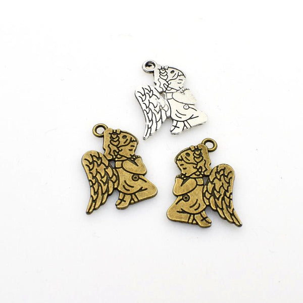 15PCS Praying Angel Charms,2 Colors Available Double Sided-RS476