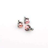 6PCS Silver Paw With Pearls 4 Colors Available-RS1197