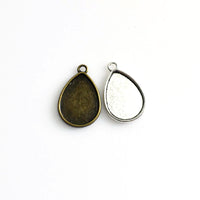 10PCS 18×25mm Drop Cabochon Base Settings,2 Colors Available-B2235