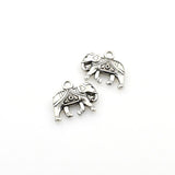 12PCS Elephant Charms,Antique Silver Tone Double Sided-RS612