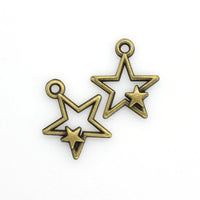 12PCS Star Charms,2 Colors Available Double Sided-RS1032