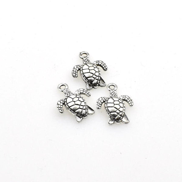 30PCS Turtle Charms,Antique Silver Tone 3D-RS407