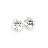 20PCS Love Heart Charms,My Dog,Dog Footprints,2 Colors Available-RS017