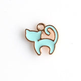 10PCS Enamel Cat Charms 3 Colors Available-RS885