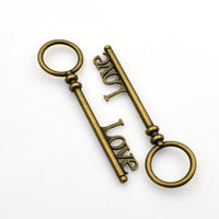 5PCS Large Love Key Charms,2 Colors Available-RS081