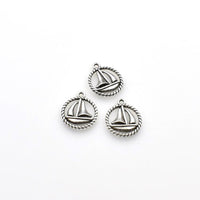 25PCS Sailboat Charms,2 Colors Available Double Sided-RS749