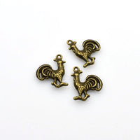 15PCS Rooster Charms,Antique Bronze Tone Double Sided-RS1158