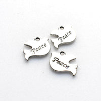 20PCS Peace Dove Charms,Antique Silver Tone Double Sided-RS1136