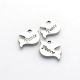 20PCS Peace Dove Charms,Antique Silver Tone Double Sided-RS1136