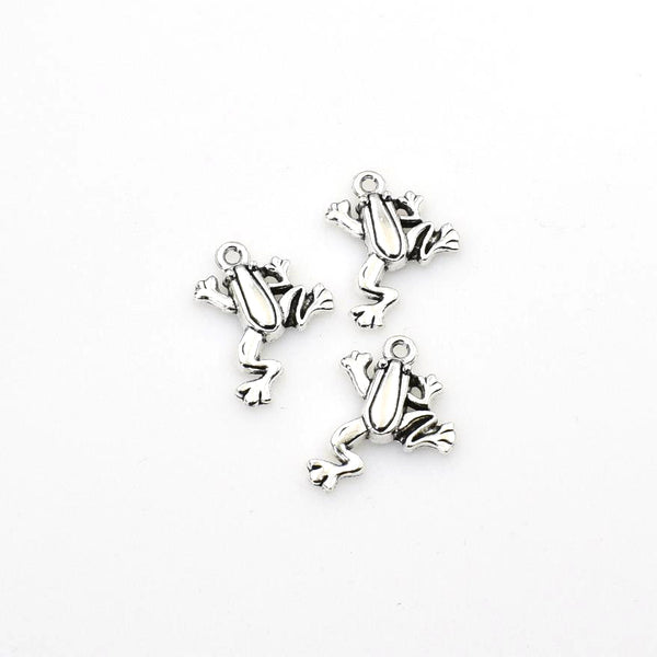 25PCS Frog Charms,Antique Silver Tone-RS108