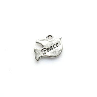 20PCS Peace Dove Charms,Antique Silver Tone Double Sided-RS1136