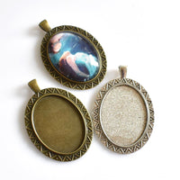 5PCS 30x40mm Oval Cabochon Base Settings 2 Colors Available-B2268