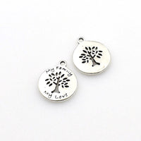 20PCS Round Hollow Tree  Charms,Antique Silver Tone-RS973