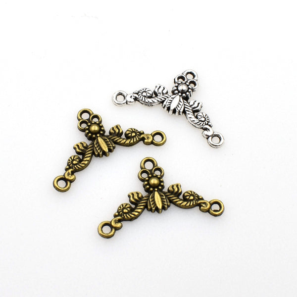 30PCS 1 to 2 Connector Charms,2 Colors Available-RS591