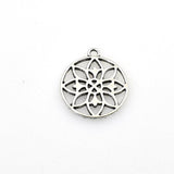 20PCS Flower Charms,Antique Silver Tone Double Sided-RS792