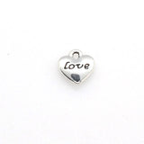 30PCS Love Heart Charms,Antique Silver Tone,Double Sided-RS022