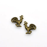 15PCS Rooster Charms,Antique Bronze Tone Double Sided-RS1158