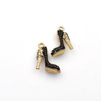 2PCS Enamel High Heels Charms,4 Colors Available,3D-RS1212