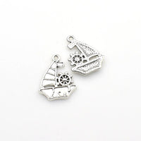 10PCS Boat Charms,Antique Silver Tone-RS1203