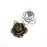 8PCS Detailed Rose Charms,2 Colors Available-RS856