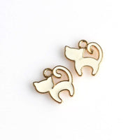 10PCS Enamel Cat Charms 3 Colors Available-RS885