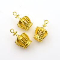 8PCS Gold Crown Charms 3D-RS632