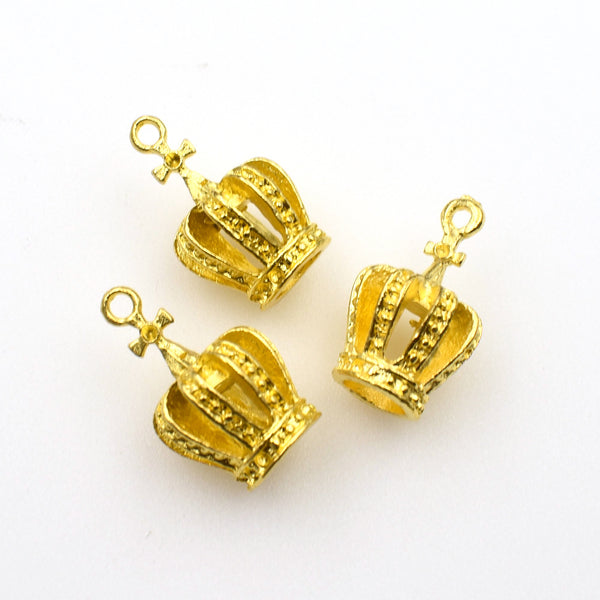 8PCS Gold Crown Charms 3D-RS632