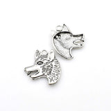 8PCS Wolf Head Charms,Antique Silver Tone-RS607