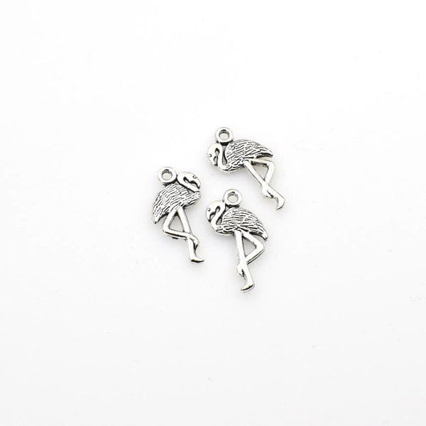 30PCS Flamingo Charms,Antique Silver Tone-RS123