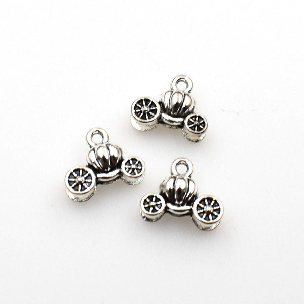 20PCS Pumpkin Car Charms,Antique Silver Tone 3D-RS898