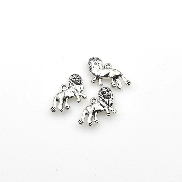 15PCS Lion Charms,Antique Silver Tone-RS1209