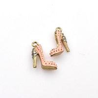 2PCS Enamel High Heels Charms,4 Colors Available,3D-RS1212