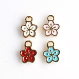 10PCS Enamel Flower Charms 4 Colors Available-RS1200