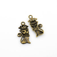 15PCS Crown Cat Charms,2 Colors Available-RS309