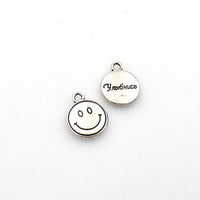 25PCS Smile Face Charms,Antique Silver Tone-RS724