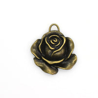 8PCS Detailed Rose Charms,2 Colors Available-RS856